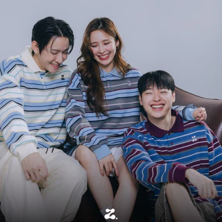 ZAMIO Remy polo เสื้อโปโลแขนยาวลายทางทรง oversize