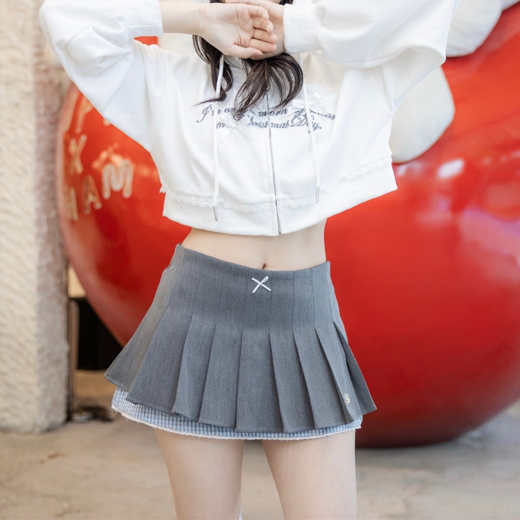 RIKA SNOW กระโปรงเทนนิสสโนว์เลเยอร์ลายสก็อต