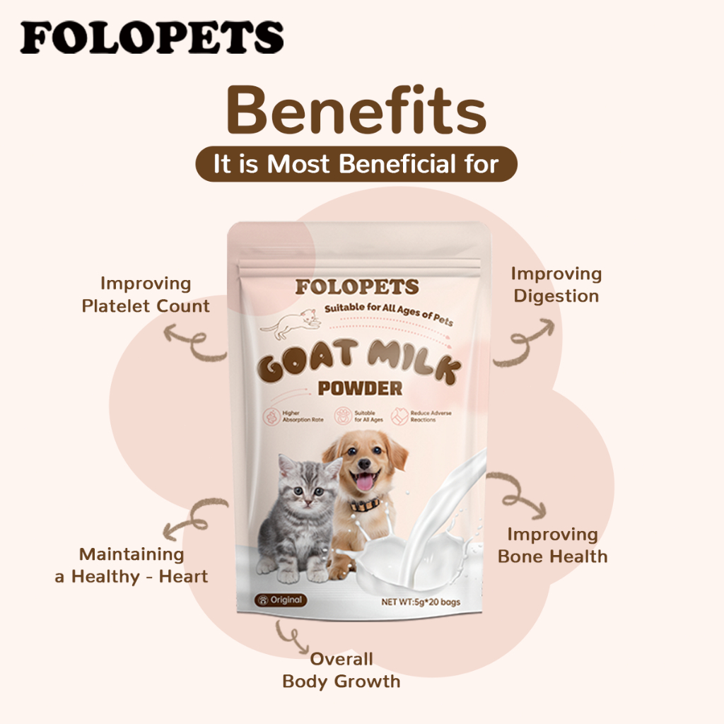FOLOPETS นมแพะผงสำหรับสัตว์เลี้ยง 100g นมผงสำหรับสัตว์เลี้ยง นมผงสำหรับสุนัข นมผงแมว นมแพะผง 100% รูปที่ 7