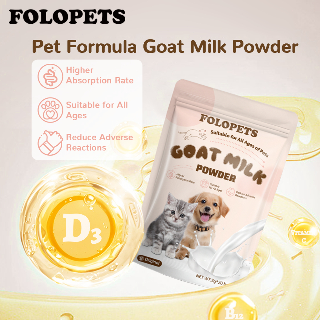 FOLOPETS นมแพะผงสำหรับสัตว์เลี้ยง 100g นมผงสำหรับสัตว์เลี้ยง นมผงสำหรับสุนัข นมผงแมว นมแพะผง 100% รูปที่ 5