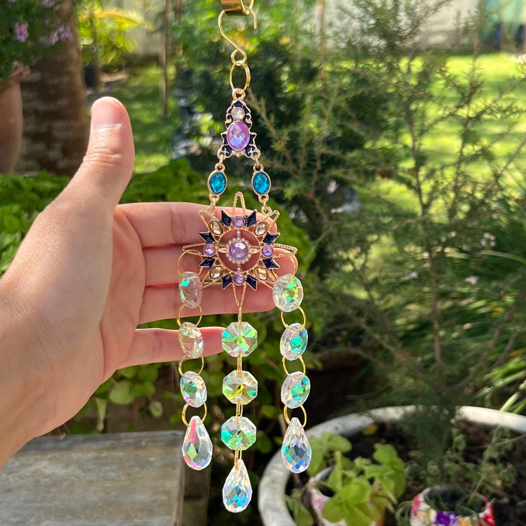 โมบายคริสตัล Crystal Wind Chimes โมบายจับแสงคริสตัล ปริซึม พลอยเทียม เสริมฮวงจุ้ย โมบายแขวนตกแต่งบ้าน