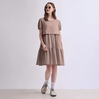 Nitan (นิทาน) เดรสให้นม ชุดคลุมท้อง รุ่น Candy Rain Maternity and Nursing Dress (เนื้อผ้า Cotton 100%)