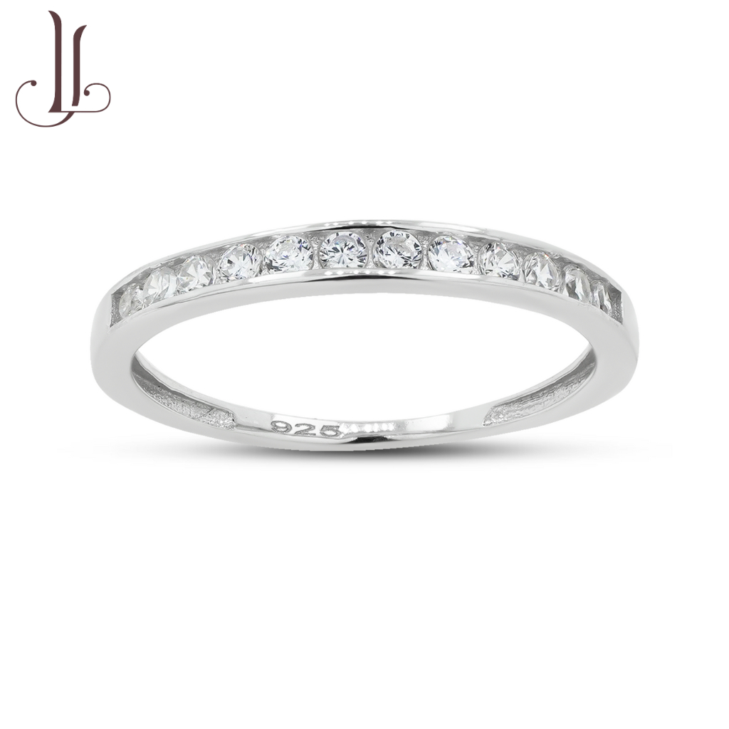 แหวนเงินแท้ 925 ฝังเพชรสวิส (CZ) LJR01 Lovejewelry