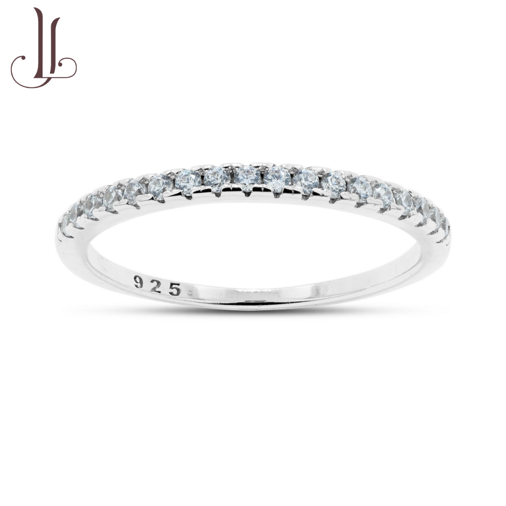 แหวนเงินแท้ 925 ฝังเพชรสวิส (CZ) LJR03 Lovejewelry