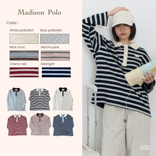 DAILYLOOK.SM --- Madison polkadot polo  เสื้อโปโลแขนยาว ทรง …