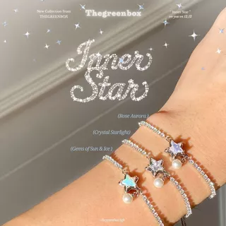 กำไลข้อมือ Inner Star Tennis Bracelet สายรูดปรับระดับ (ใส่ได้ตั้งแต่ข้อมือ 11.5 - 19 cm) The Green Box