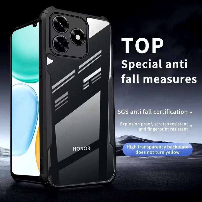 HONOR X5c/HONOR X5c Plus(ส่งในไทย)เคสกันกระแทกขอบสีหลังใสHonor X5c Plus/Honor X5cตรงรุ่น