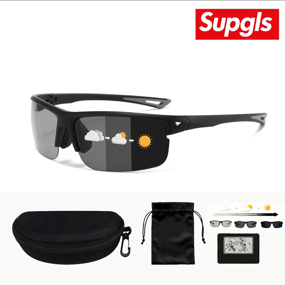 Supgls แว่นกันแดดโพลาไรซ์, การขับรถตอนฝนตกและตอนกลางคืน, การเปลี่ยนสี, ป้องกันแสงสะท้อน, ยืดหยุ่น, สำหรับผู้ชาย, เหมาะสำ