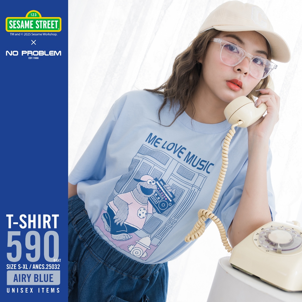 New เสื้อยืด SESAMEคอกลม ANCS.25032 -  SESAME STREET T- SHIRT