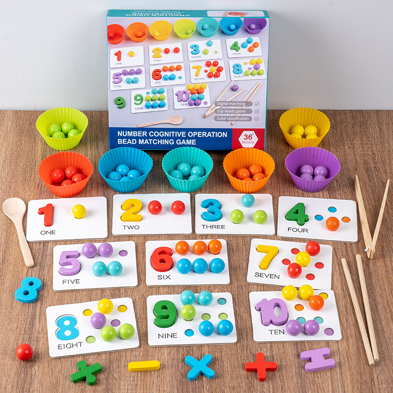 * ออกบิลได้ (แจ้งทางแชท) Fun Number Game Color Shape Box  ของเล่นฝึกคีบ ตัก นับเลข จับคู่ เรียงสี