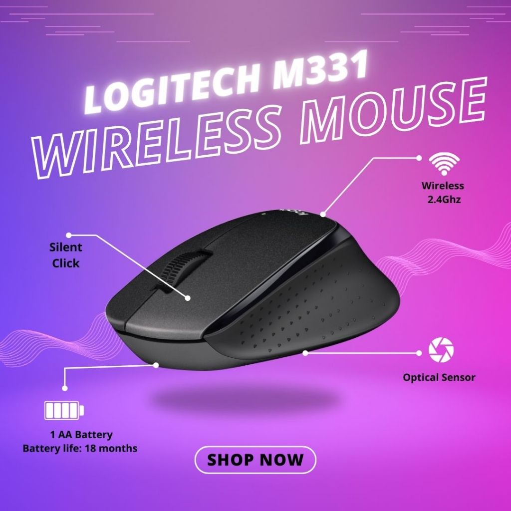 Logitech M331 Silent Wireless Mouse ของแท้ รับประกันศูนย์ 1 ปี
