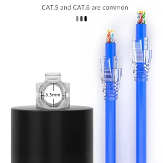 20 ชิ้น 100 ชิ้น RJ45 CAT5 CAT6 RJ-45 ปลอกหุ้ม ปลอกหัวแลน เนื้อคริสตัล บูทครอบหัว หัวแลน แบบมีเขี้ยวล็อค
