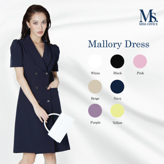 Miss office เดรสปกกล้วยมีเเขนเเต่งเเขนพอง (MD-095)