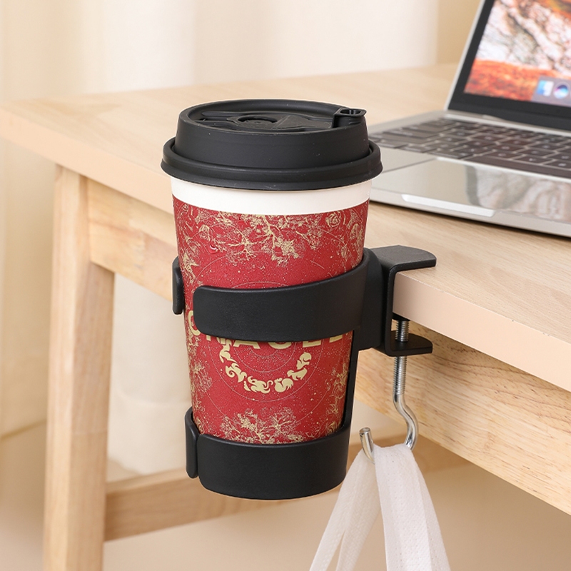 ที่วางแก้วโต๊ะ CLAMP ปรับ Anti-Sill ที่วางแก้วกาแฟหมุนได้ 360 องศาขอบโต๊ะ CLAMP ที่วางแก้ว Anti-Fall