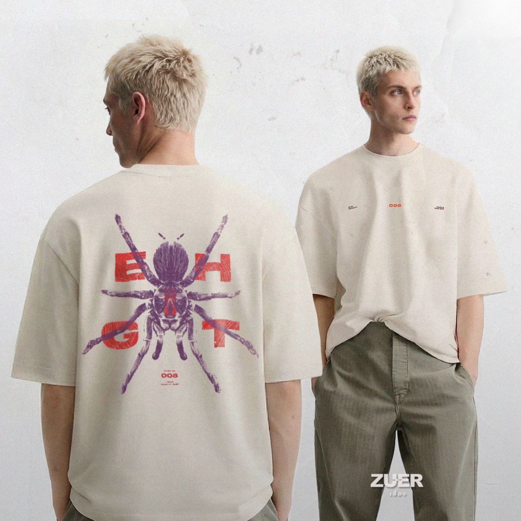 [Pre-Order] Zuer Tee No.8 เสื้อยืด Unisex ทรง Oversized สี Bone White ผ้า Cotton 100%