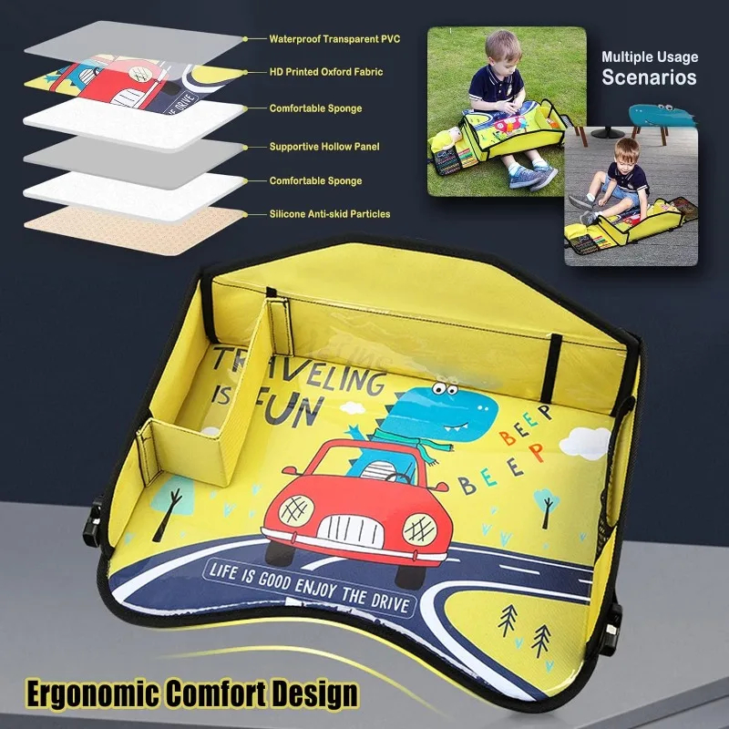 ⚡ประเทศไทย 24 ชั่วโมง⚡ถาดรองคาร์ซีท พับเก็บได้ ถาดเด็กรถ มัลติฟังก์ชัน ถาดวางเครื่องดื่ม กันน้ํา ถาดรองคาร์ซีท - รูปที่ 2