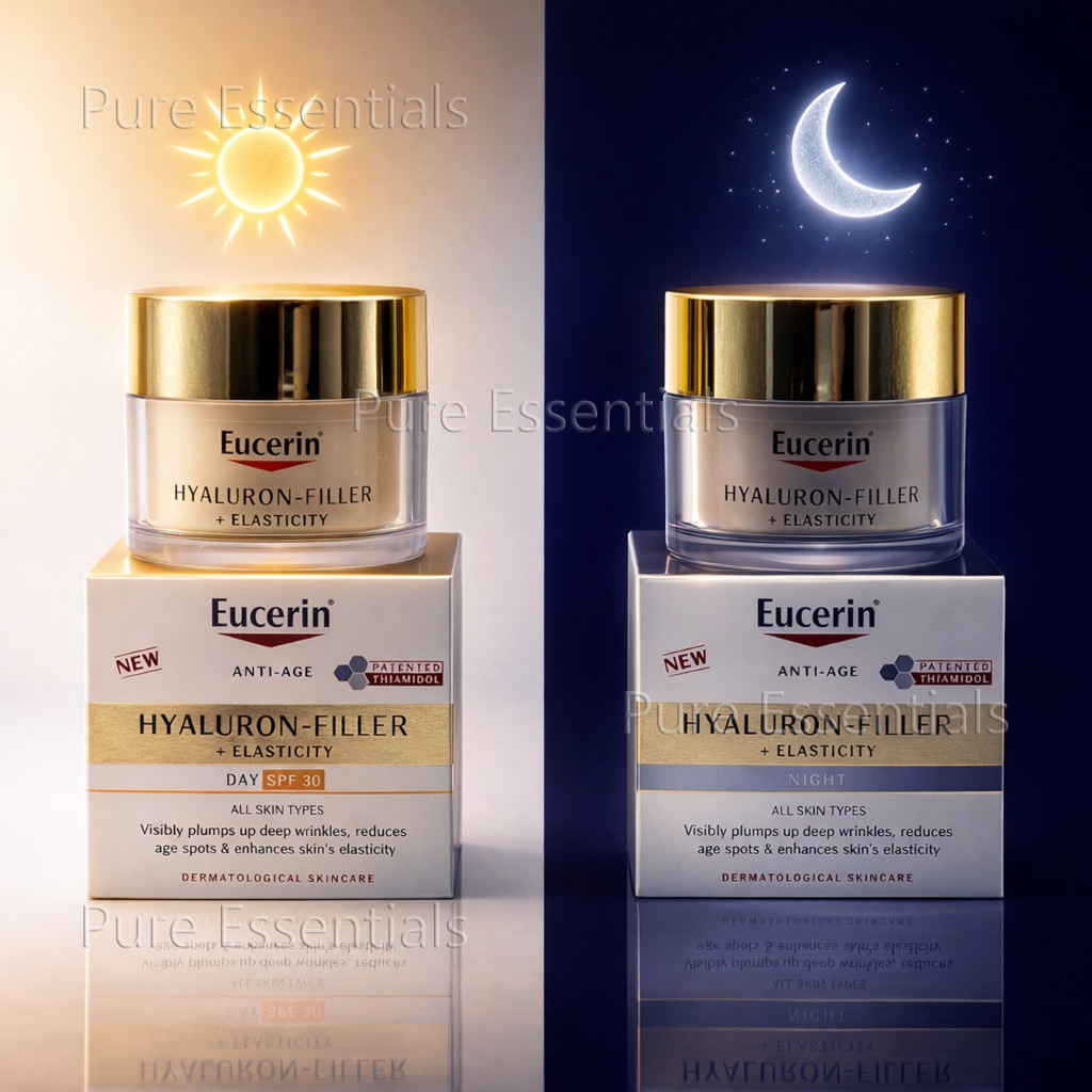 Eucerin Hyaluron-Filler + Elasticity Day SPF30 & Night Cream Set 50ml/ยูเซอริน ครีมลดเลือนริ้วรอย ยกกระชับ จุดด่างดำ