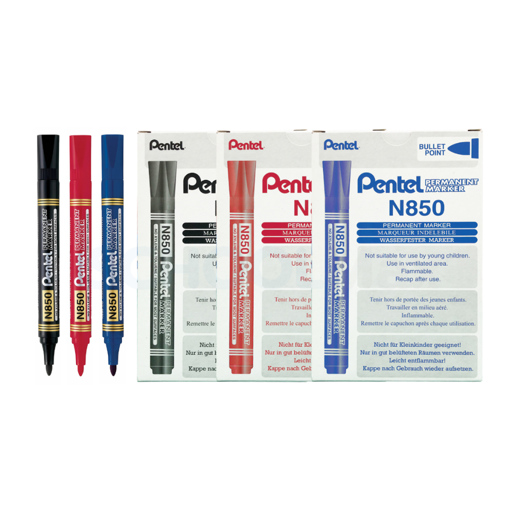 (ยกกล่อง) ปากกามาร์คเกอร์ รุ่น N850 หัวกลม PERMANENT จาก Pentel / กล่อง