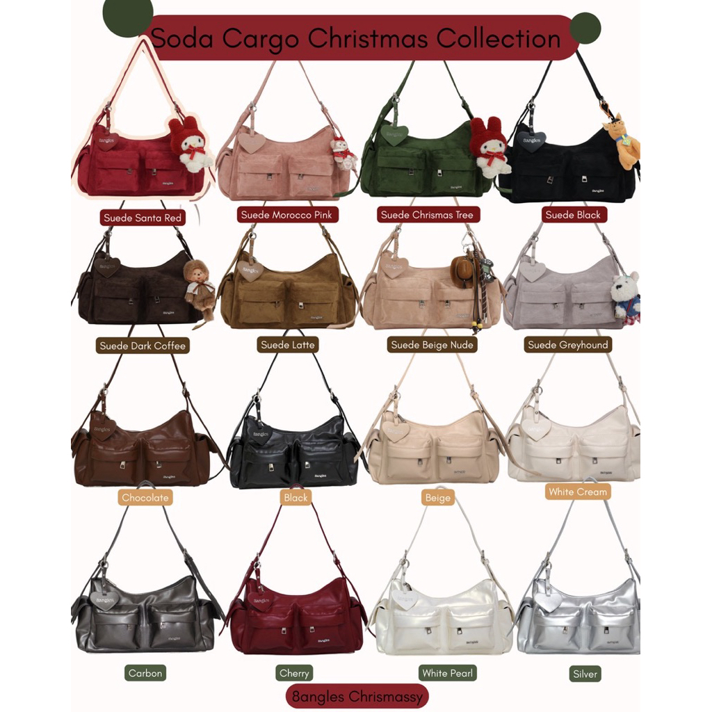 8anglesshop - 🛋️🎧 Re-edition กระเป๋า Soda Cargo (soda)ขนาด12.5 นิ้ว ปรับสายสั้น-ยาวได้ C070