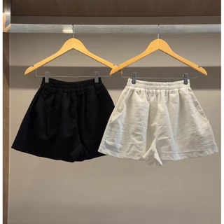 กางเกงขาสั้นเอวสม้อคผ้าคอตต้อนลินิน | Cotton bloom short |