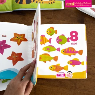MISBOOK หนังสือ Bath Book ลอยน้ำได้ 4 เล่ม กดเเล้วมีเสียงปิ๊บๆ ลอยน้ำสำหรับเด็กวัย 0+