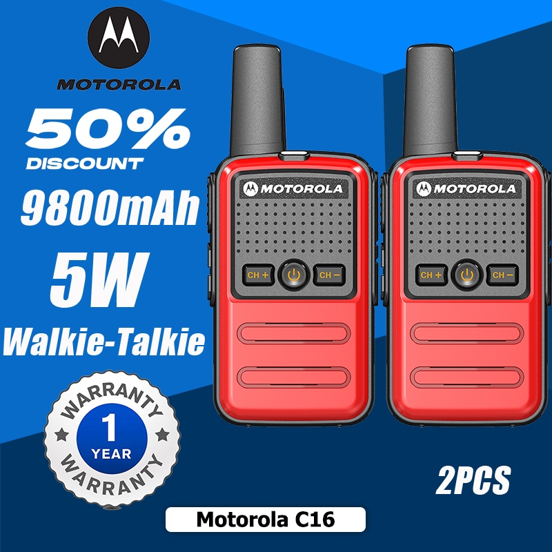 Walkie Talkie วิทยุสือสาร วิทยุ C16 Red สีแดงวอ 245MHz เสียงดังชัดเจน Two way radio 0.5w