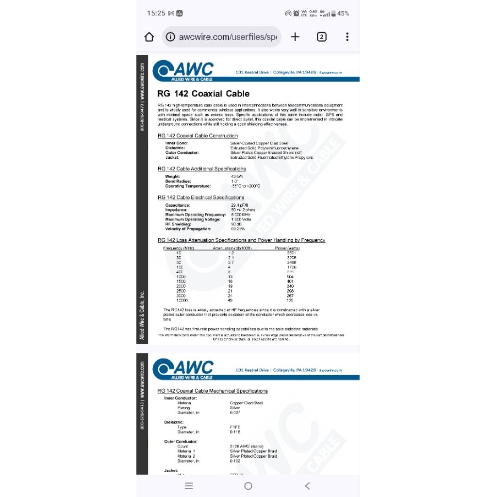 สายนำสัญญาณ RG142 50โอม สำหรับวิทยุสื่อสาร - รูปที่ 3