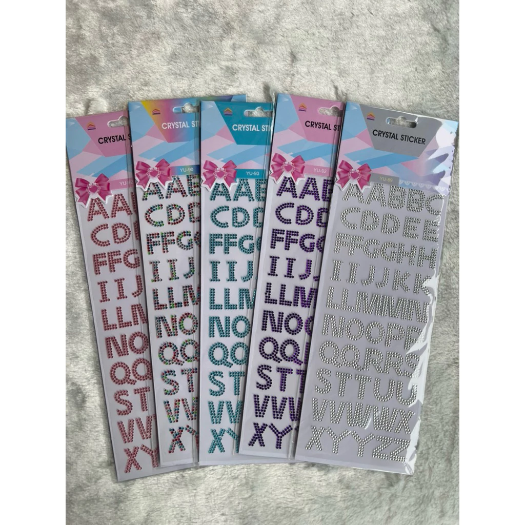 สั่งขั้นต่ำ30บาทต่อออเดอร์(ไม่รวมค่าส่ง) 🏖️ สติ๊กเกอร์ตัวอักษร Crystalและแบบมุก ❤️หัวใจและดาว⭐️
