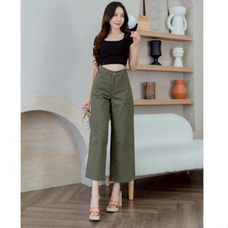 กางเกงทรงขากระบอก Cotton ผ้ายืด ยาว 35 นิ้ว