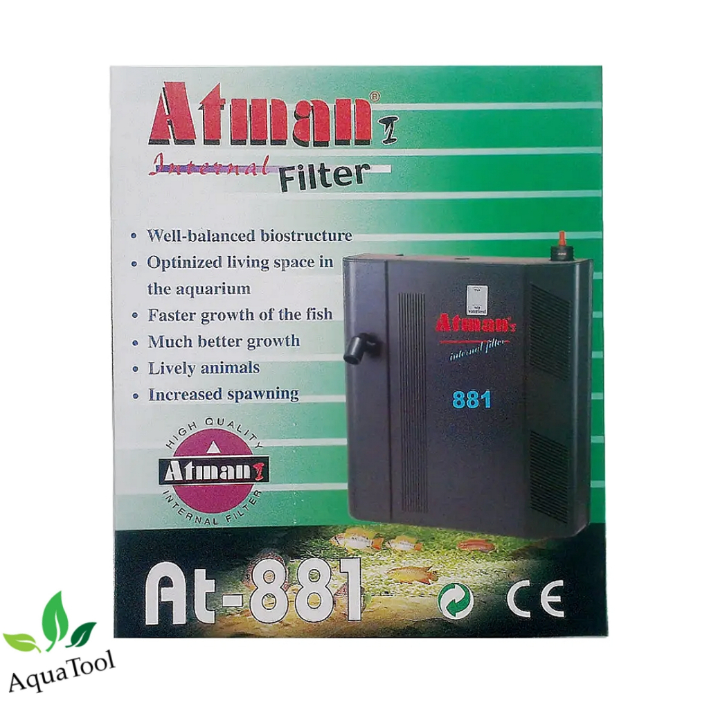 Atman AT-881  กรองในตู้ พร้อมไส้กรอง พร้อมปั๊ม internal filter พร้อมมีเดีย กล่องไม่สวย
