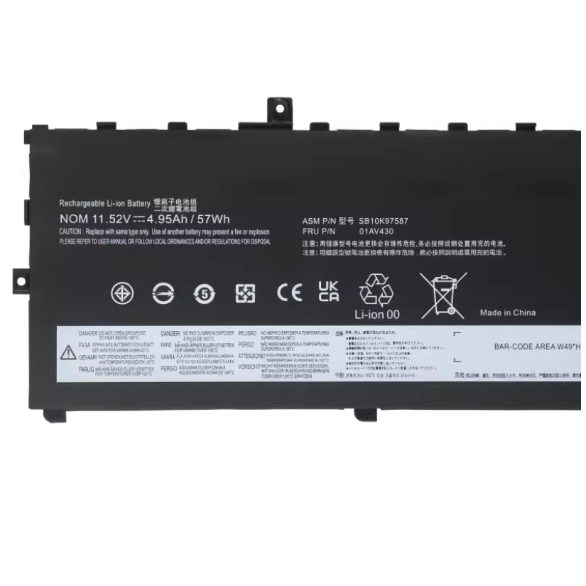 สำหรับ Lenovo X1C 01AV494 01AV430 01AV429 TP00086B แบตเตอรี่ SB10K97586