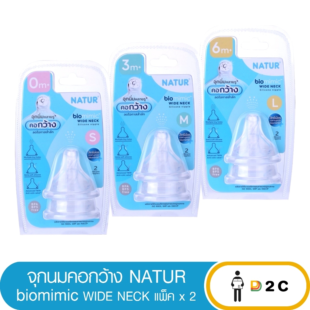 จุกนม เนเจอร์ คอกว้าง Natur Biomimic