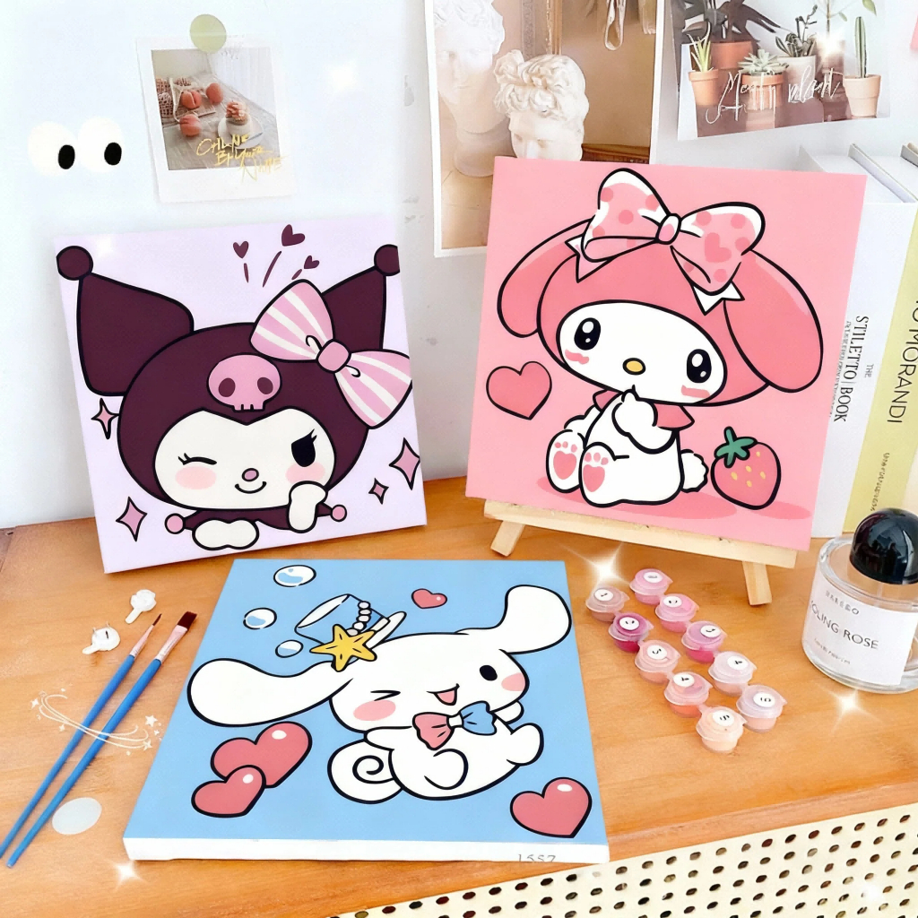 [มีเฟรม] 20x20cm เฟรมระบายสี ระบายสี ภาพวาด สีระบาย ระบายสีเด็ก ภาพระบายสี ระบาย ศิลปะ ที่ระบายสี ระบายสีน้ํา ภาพ