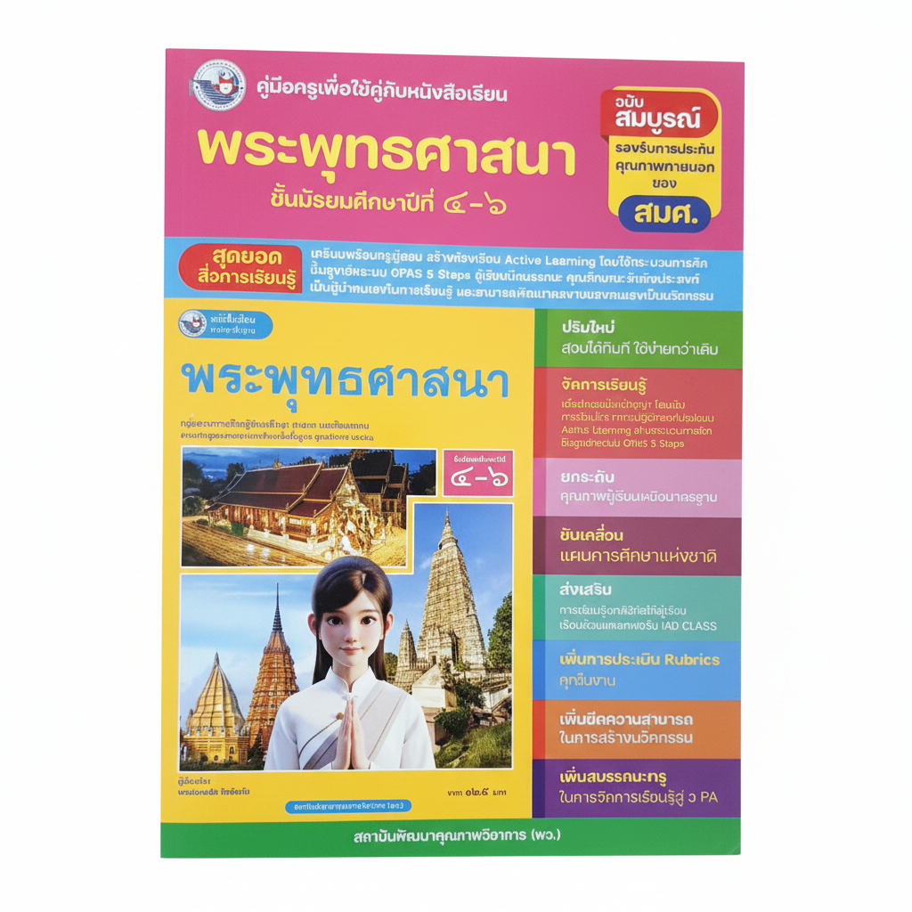 คู่มือครูพระพุทธศาสนา ม.4–6 ฉบับสมบูรณ์ ตามหลักสูตรแกนกลาง (GPAS 5 Steps)