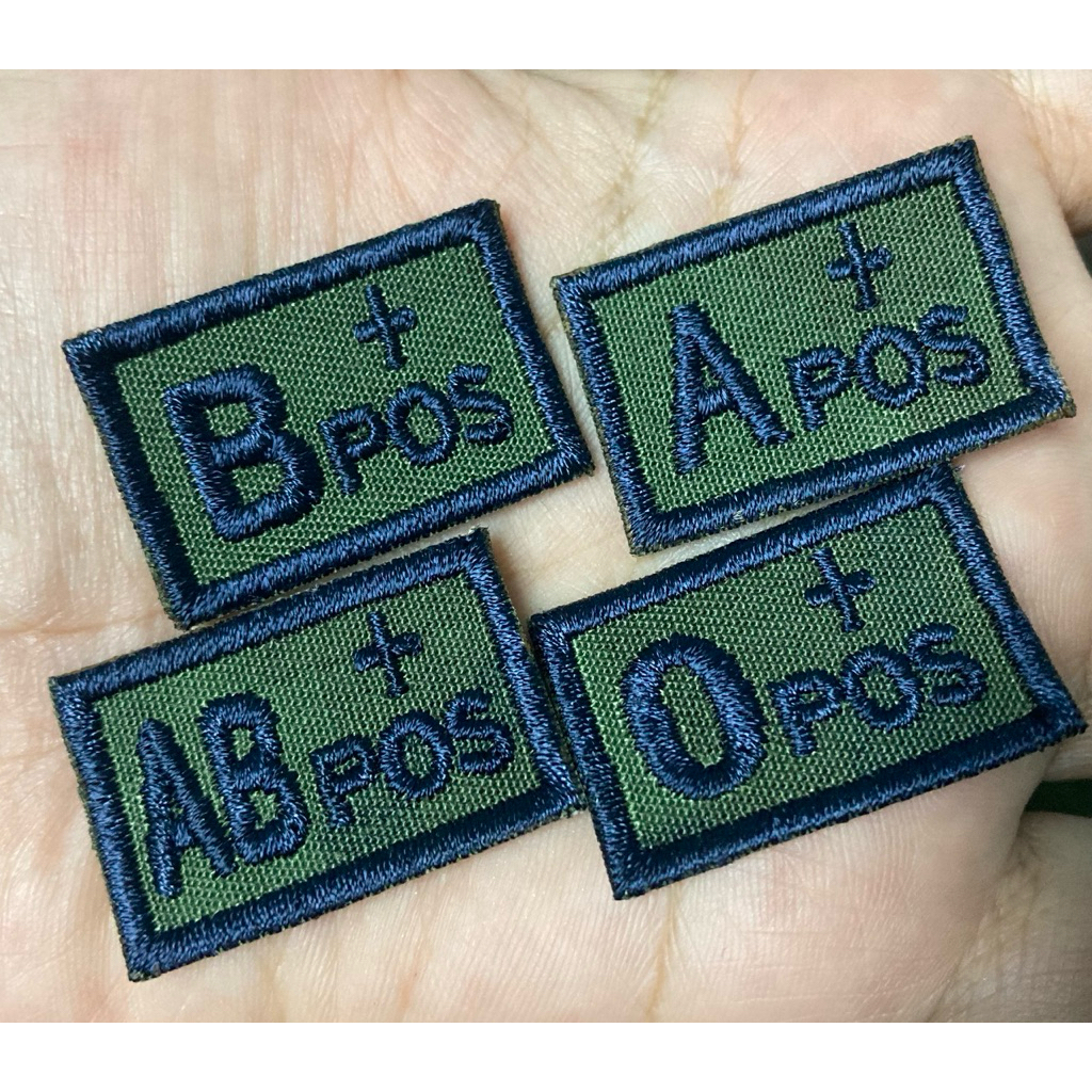 กรุ๊ปเลือด A,B,O,AB ขนาด 3*2 cm (ระเบียบใหม่)