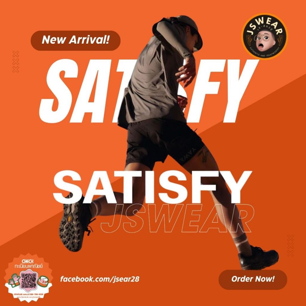 SATISFY รองเท้า / เสื้อ / กางเกง / หมวก ของแท้ 100%