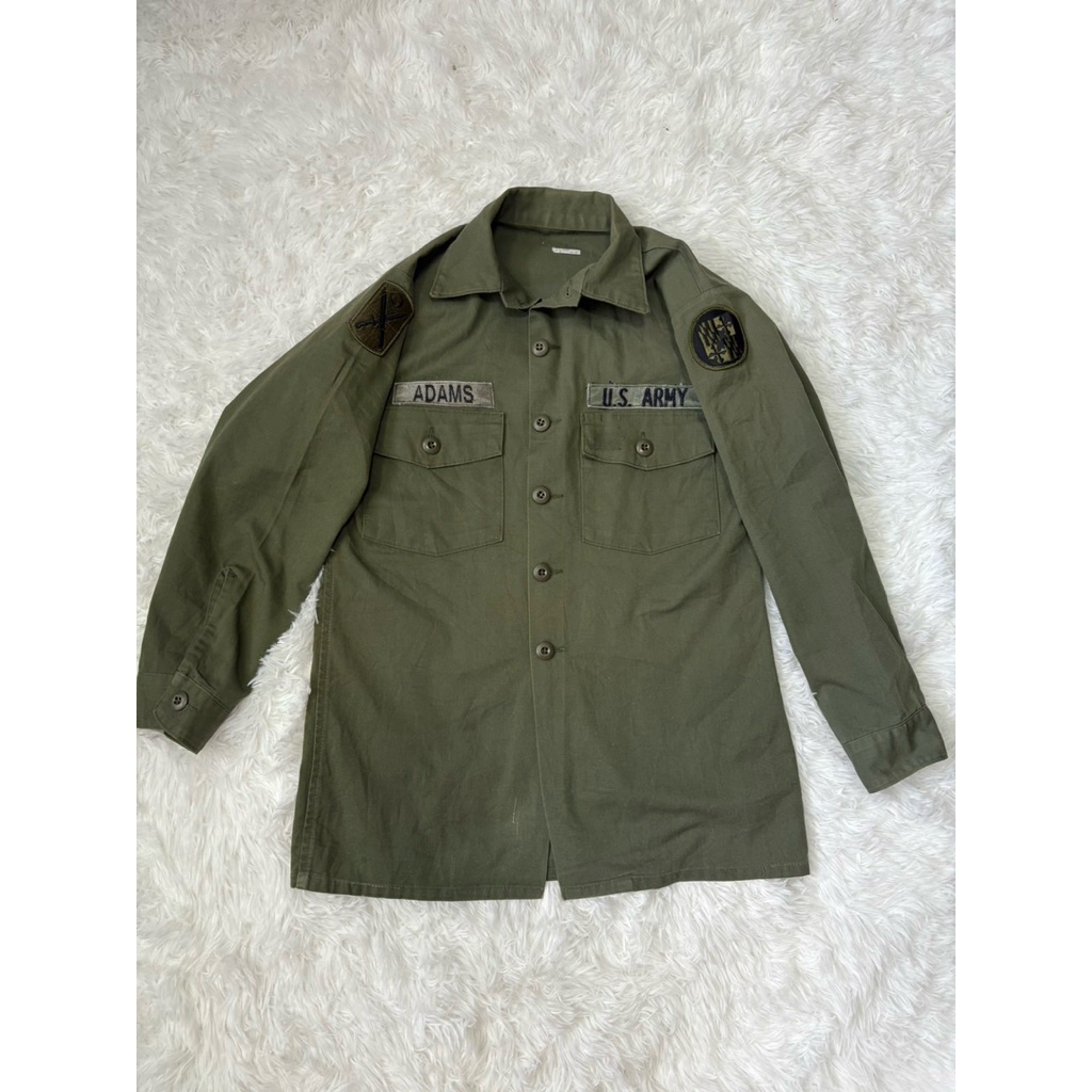 เสื้อทหารแขนยาว OG 507 USA รอบอก42“ยาว28”ไหล่16“แขน21” มือสองของแท้ตามภาพ