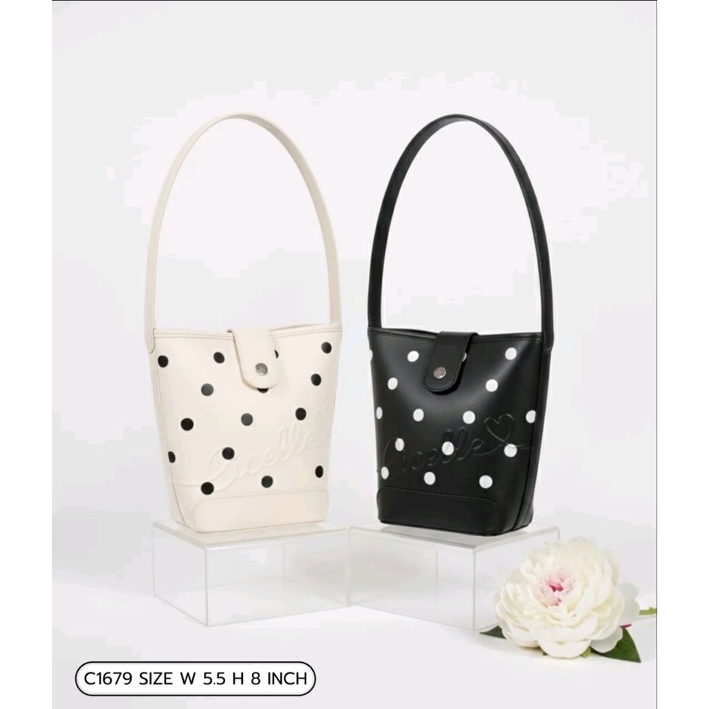 กระเป๋าcicelleรุ่นPolka Dots Bucket Bag CICELLE แบรนด์แท้💯%