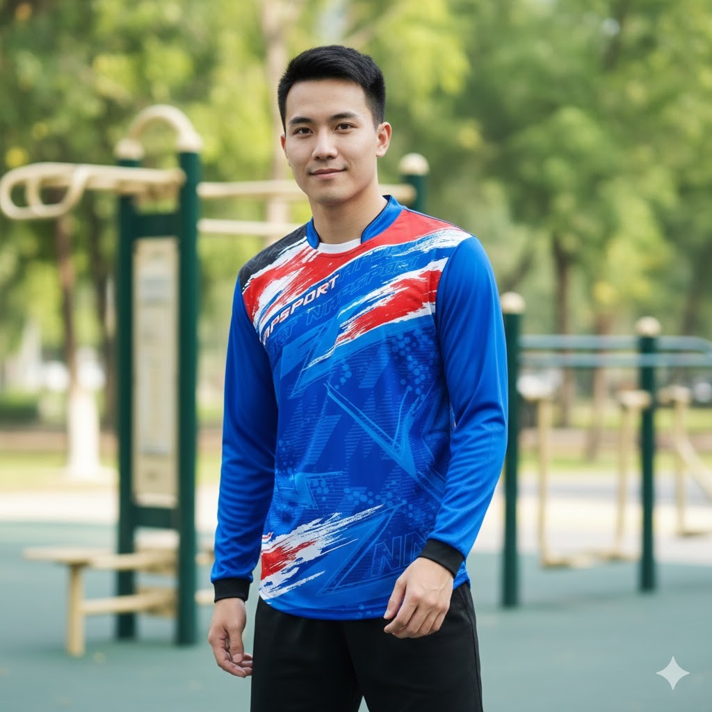NAP19 เสื้อกีฬาแขนยาว ผ้าไมโคร ไซส์ S-XXL made in Thailand - รูปที่ 5