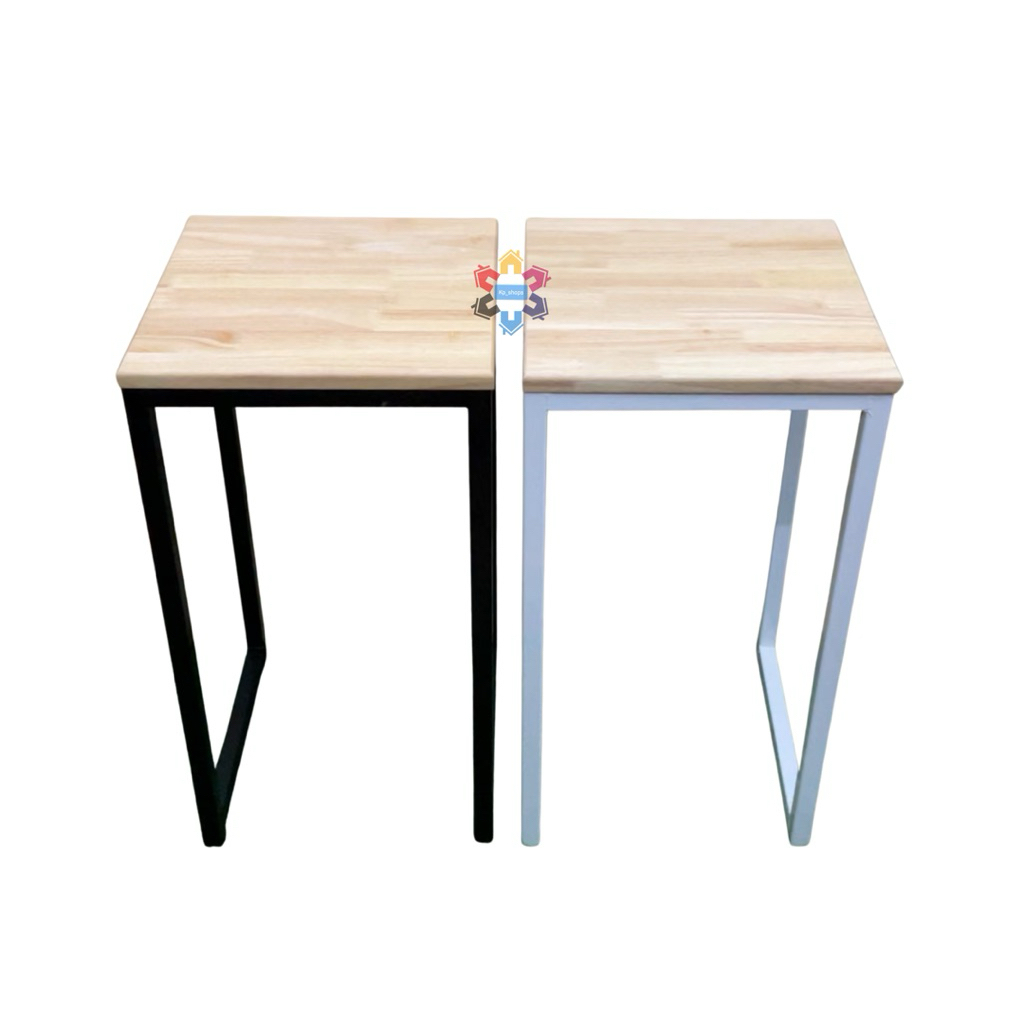 โต๊ะอเนกประสงค์ หน้าไม้ยางพารา ขนาด 35x50/40x40/45x45 cm. ความสูง 2 ขนาด มีทั้งขาเหล็กสีขาวเเละสีดำ (รุ่นทูโทน)