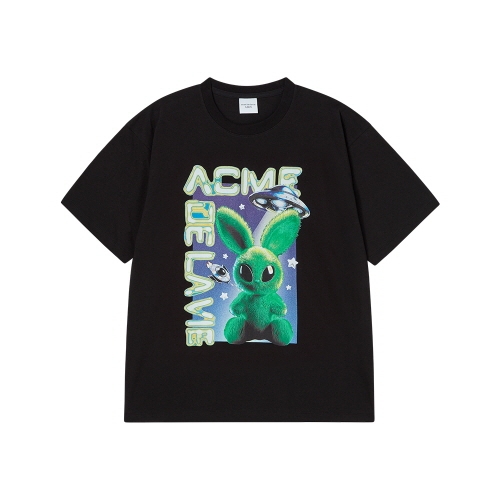 acme de la vie ADLV Real Alien Fuzzy Rabbit Short Sleeve T-Shirt (Black)