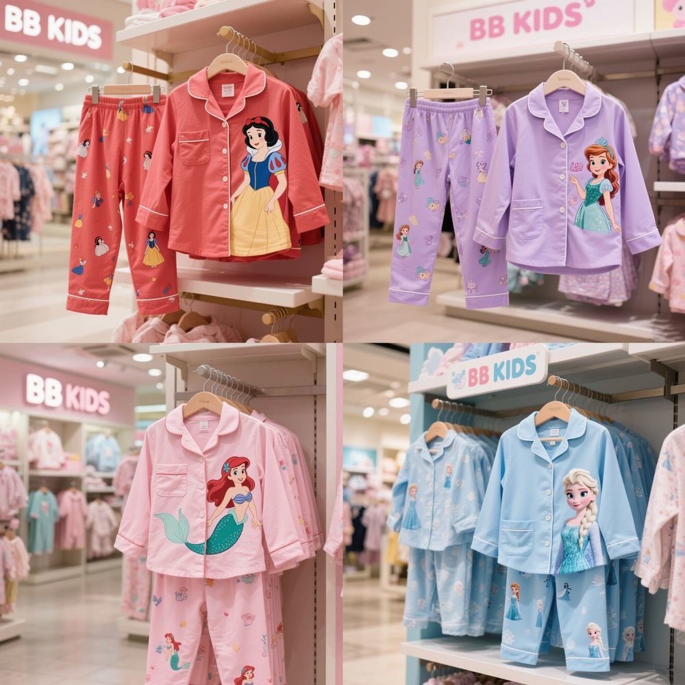 ชุดนอนแขนยาวขายาว ผ้าคอตตอนผสมสเปนเด็ก ป้าย BBKids งานพร้อมส่ง