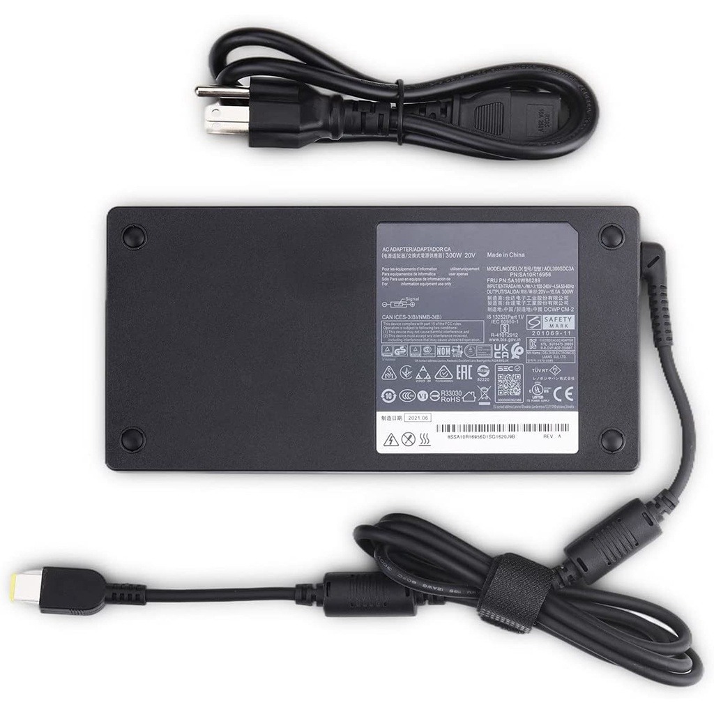 ใช้ได้กับ อะแดปเตอร์แล็ปท็อป Lenovo 20V 15A 300W Square Port Lenovo Legion 5 pro 16ACH6H R9000P 9000K Y9000K Y9000X Powe