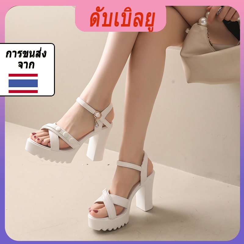 รองเท้าส้นสูงแฟชั่นผู้หญิง รุ่นใหม่ สายรัดข้อเท้า สวมใส่สบาย น้ำหนักเบา พื้นนุ่ม เหมาะสำหรับงานปาร์ตี้กลางแจ้ง
