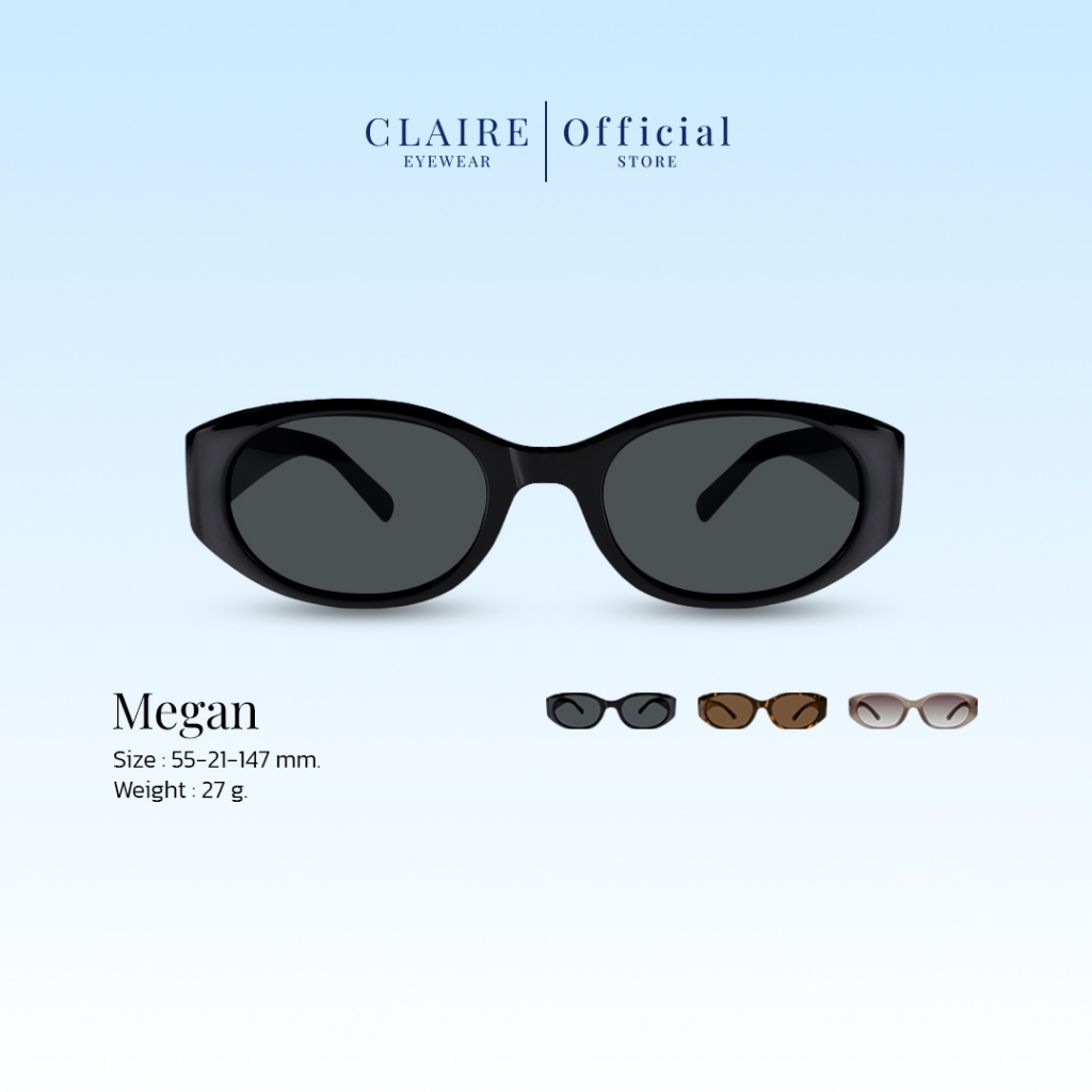 CLAIRE : Megan แว่นกันแดดขานิ่ม กันแดดเลนส์แท้ กันแดดUV400 | Sunglasses