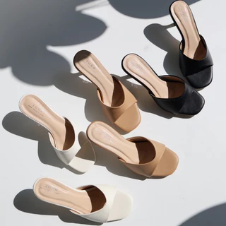 YOURSHOES B74 (เท้าอวบ +เพิ่ม 1ไซส์) / รองเท้าส้นสูง 3 นิ้ว รองเท้าผู้หญิง รองเท้าใส่ทำงาน
