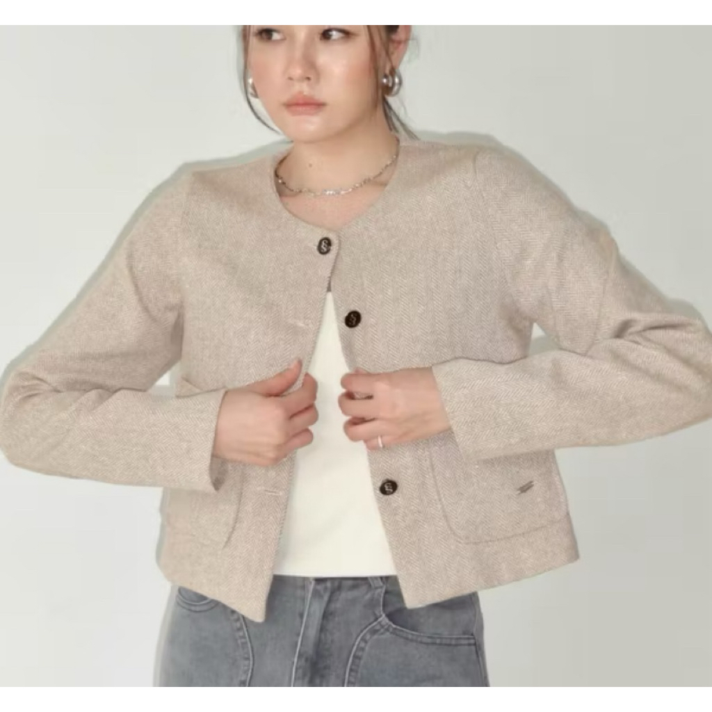 Swana.ss - Faye blazer crop top-size L 449from520shop!!ใส่1รอบ