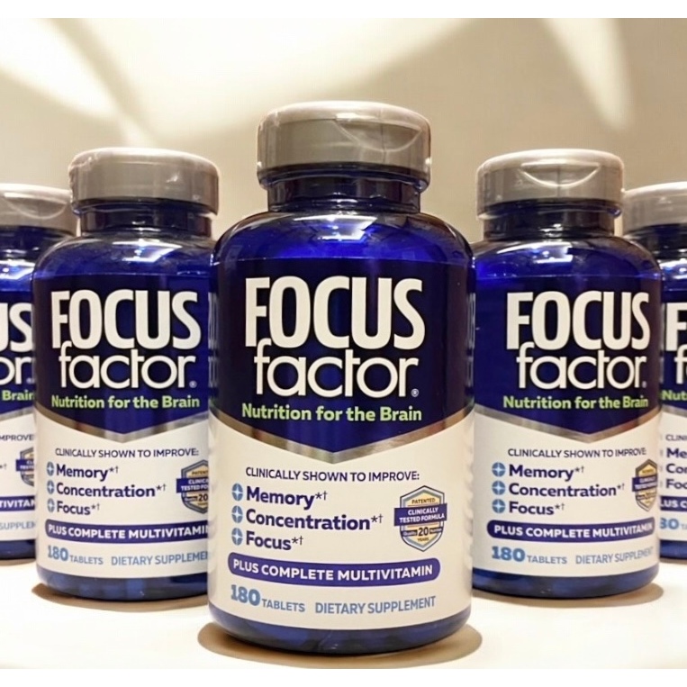 EXP 08/2028 Focus Factor Nutrition for the Brain 180 เม็ด ช่วยบำรุงสมอง เพิ่มสมาธิและความจำ