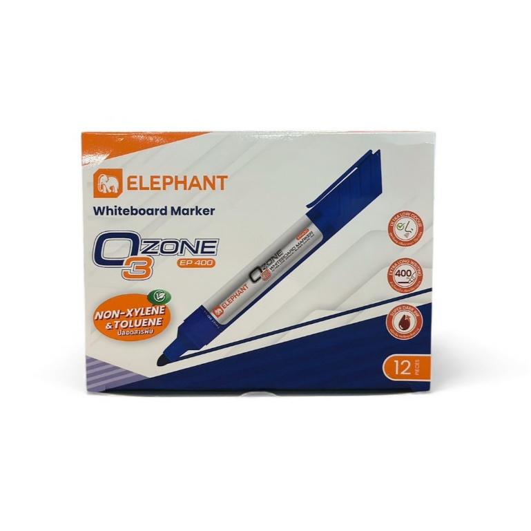 Elephant ปากกาไวท์บอร์ด รุ่น OZONE EP400 หมึกสีแดง ( 1x12 )