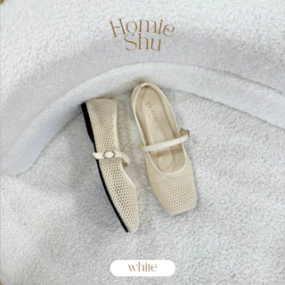 มีส่งด่วนใน4ชม.✅ JENNIE - HOMIESHU04 รองเท้าคัชชูหัวตัด รุ่นพื้นหนานุ่มพิเศษ แมรี่เจนตาข่ายใส่สบาย ไซส์36-42 (เท้าอวบ+1)